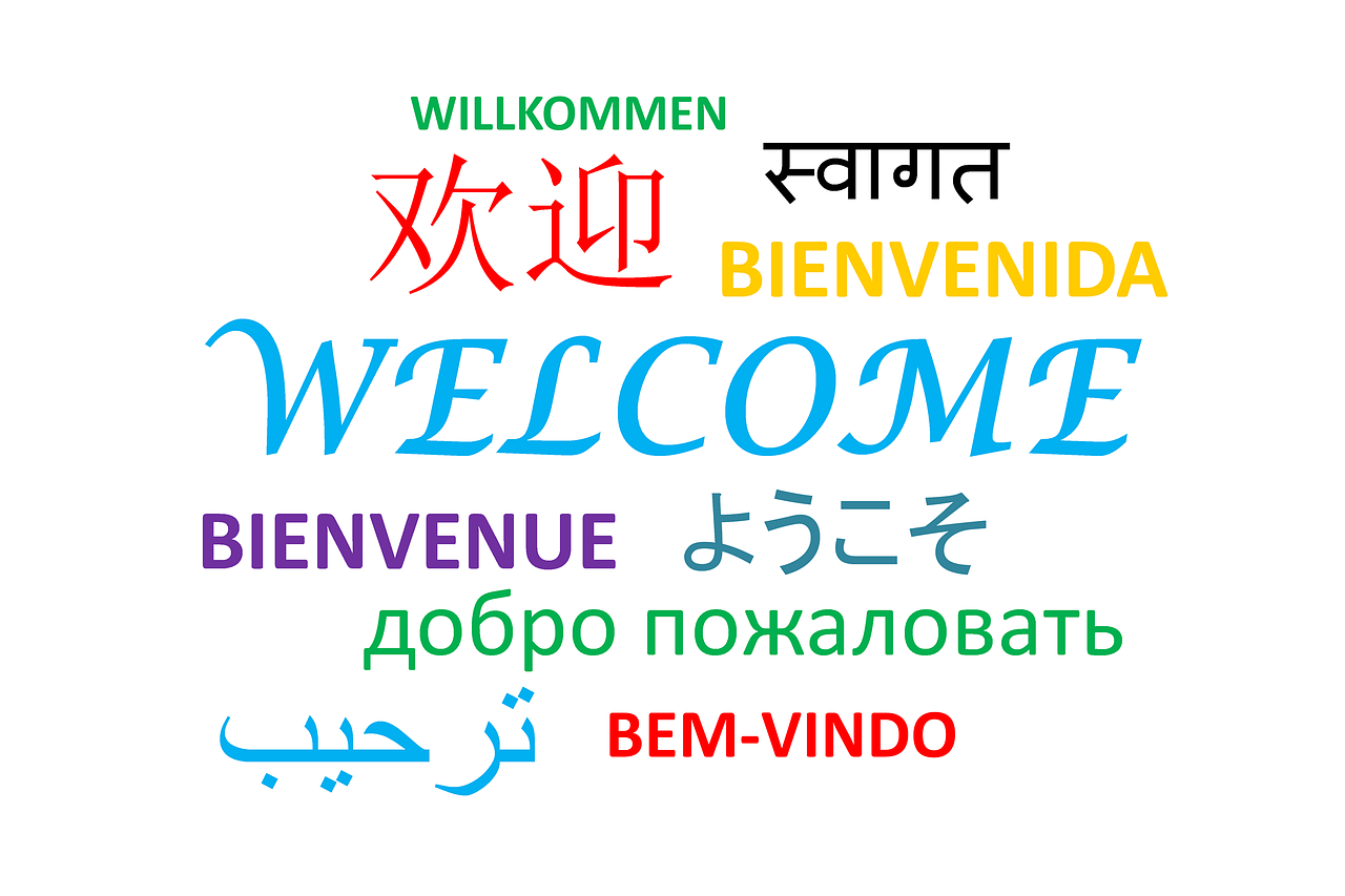 Willkommen in zehn Sprachen